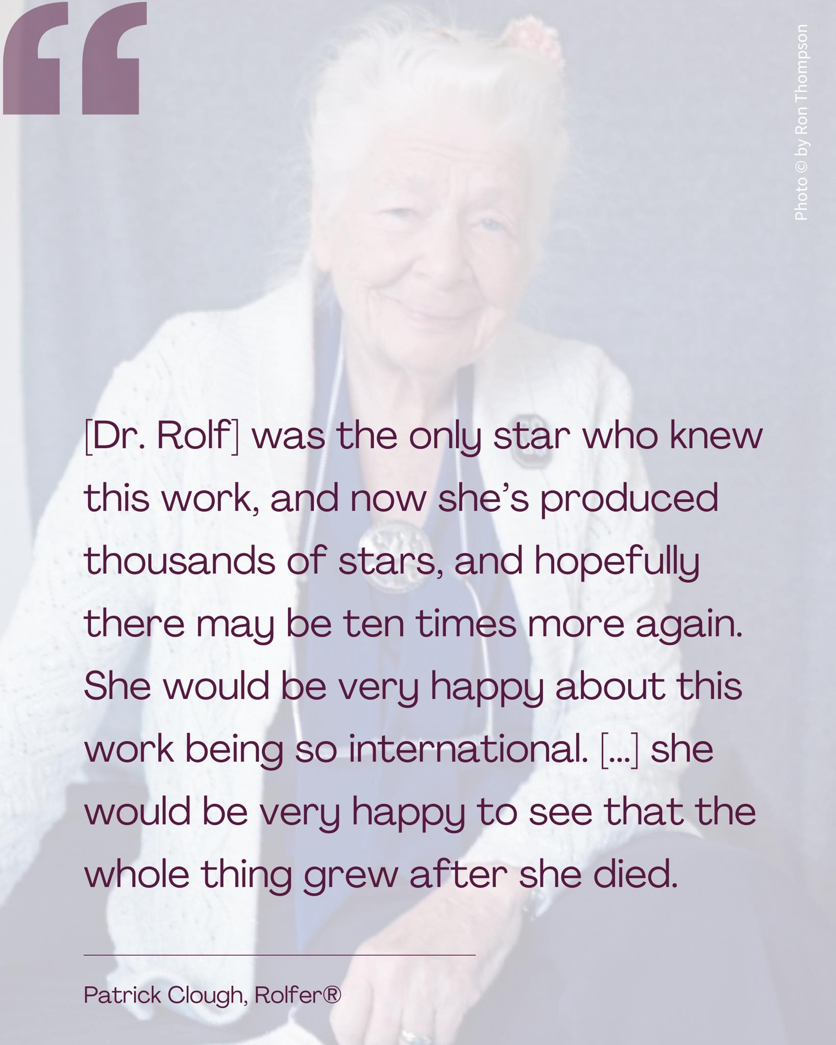 Rolfing UK - 🔹 Experience the Legacy of Dr. Ida Rolf! 🔹... | Facebook