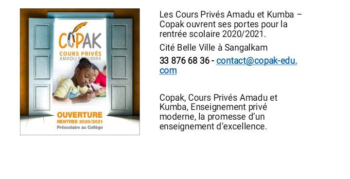 Copak - Les cours privés d'Amadu et Kumba - Copak ouvre ses portes pour ...
