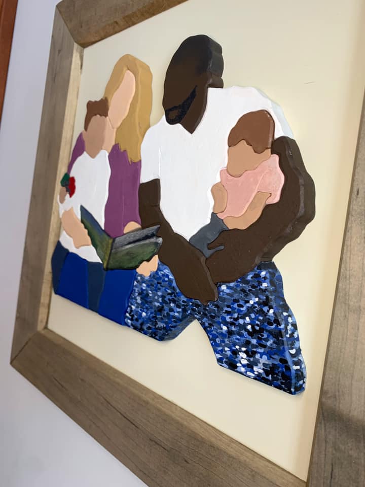Red - Custom Faceless Family Portraits This example has been scroll saw ...