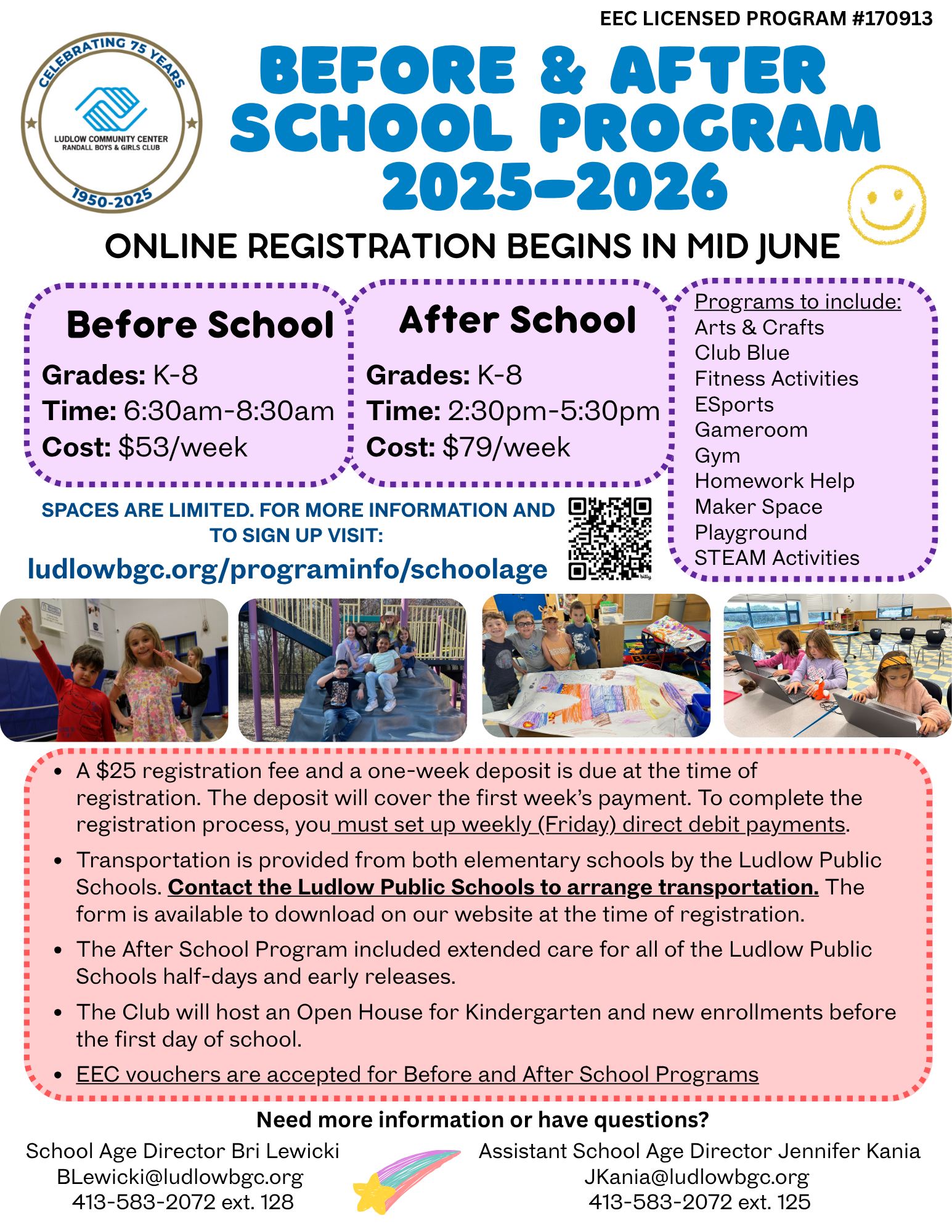 Ludlow - Registration for the Before & After School Program is now open ...