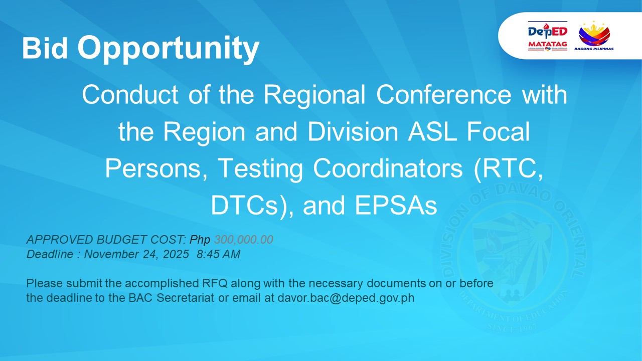 DepEd - Conduct of the Regional Conference with the Region and Division ...