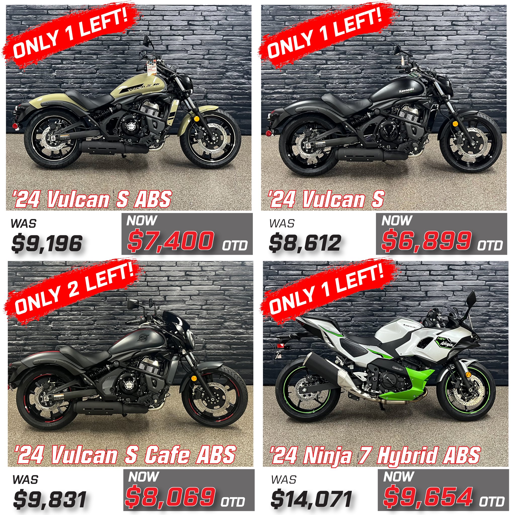 🏍️ LOW PRICES. HIGH THRILLS! 🔥 Grab a 2023 or 2024 Kawasaki