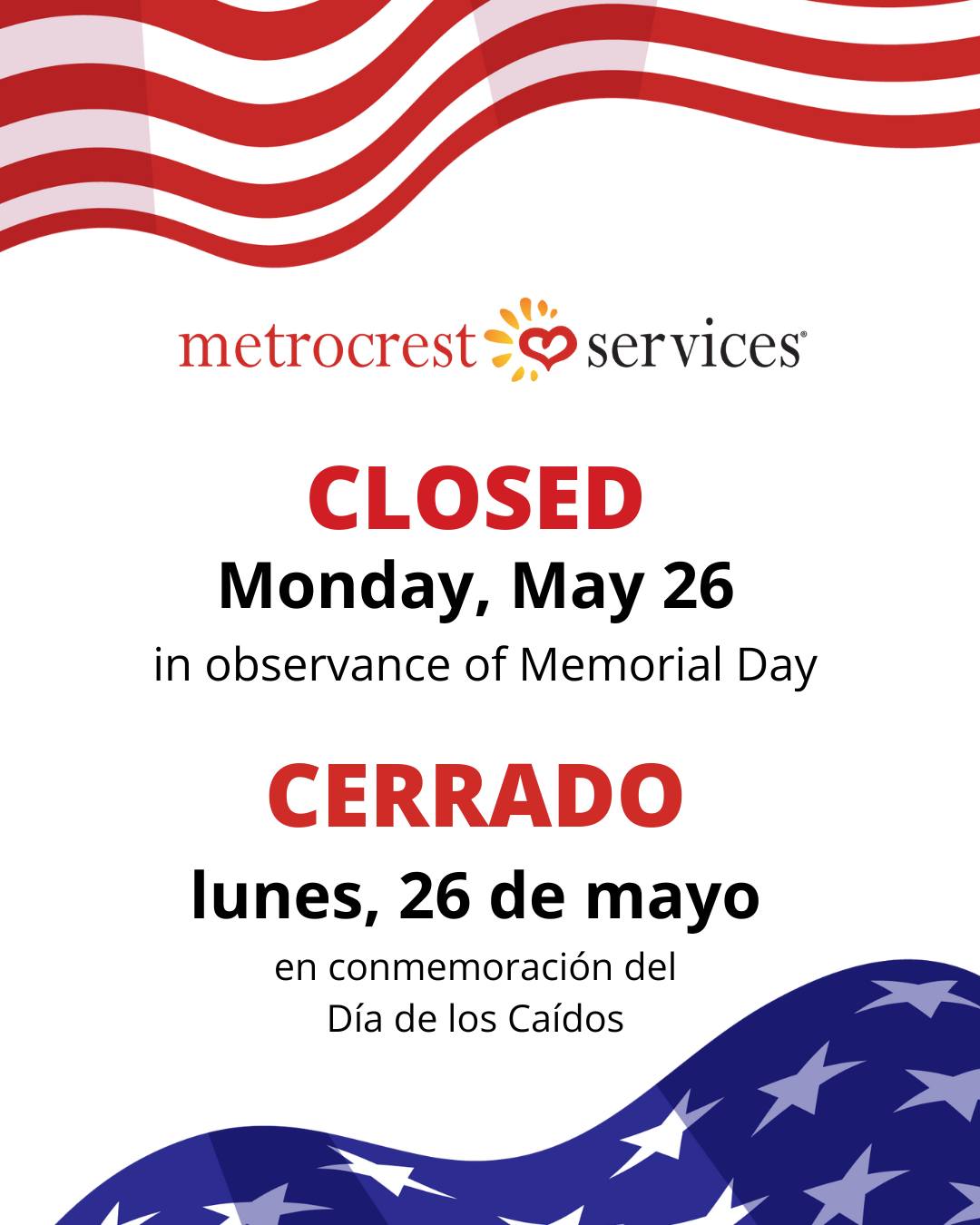 🇺🇸Metrocrest Services will be closed... - Metrocrest Services | Facebook