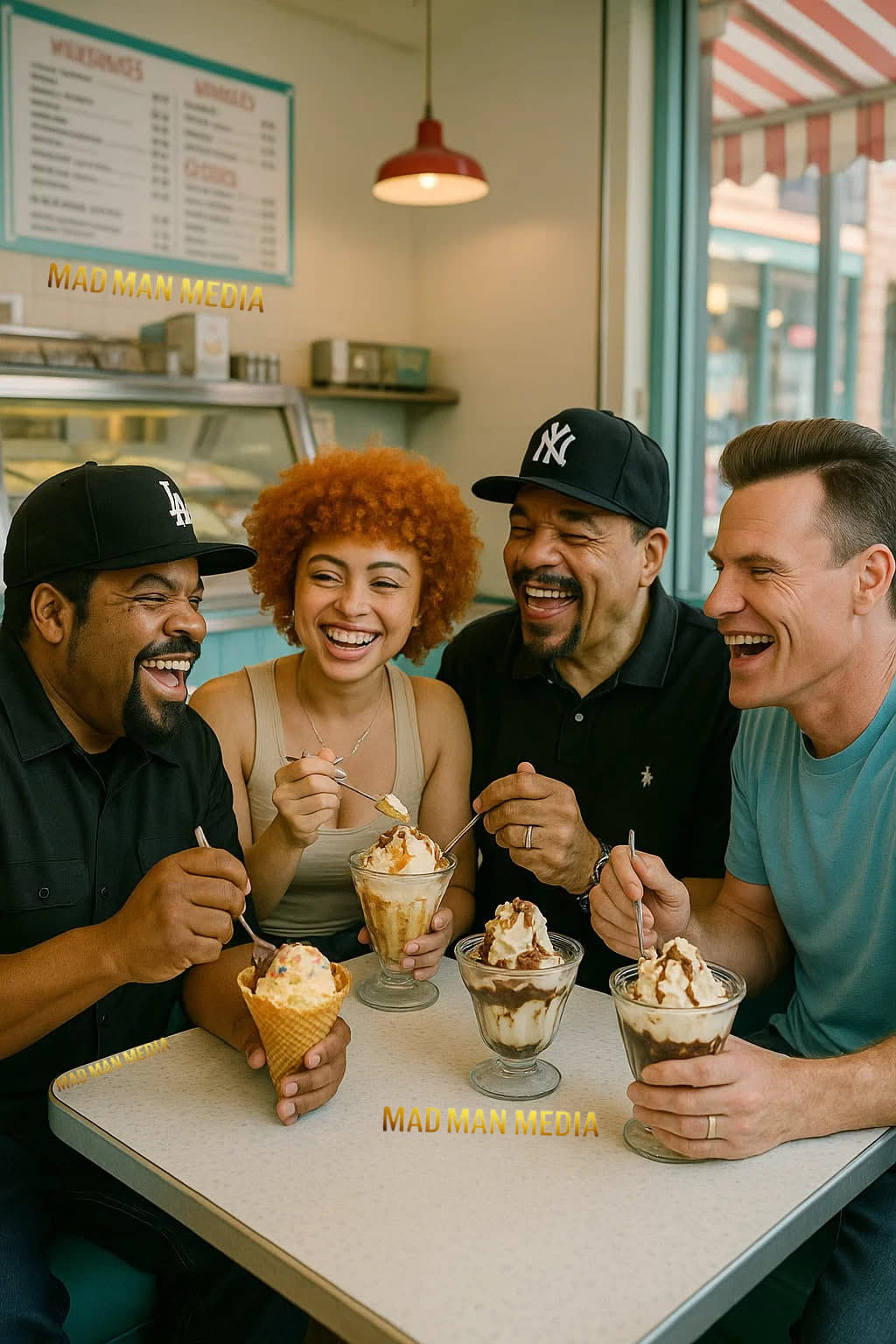 Mad - Ice Cube, Ice Spice, Ice T and Vanilla Ice eating Ice Cream ...