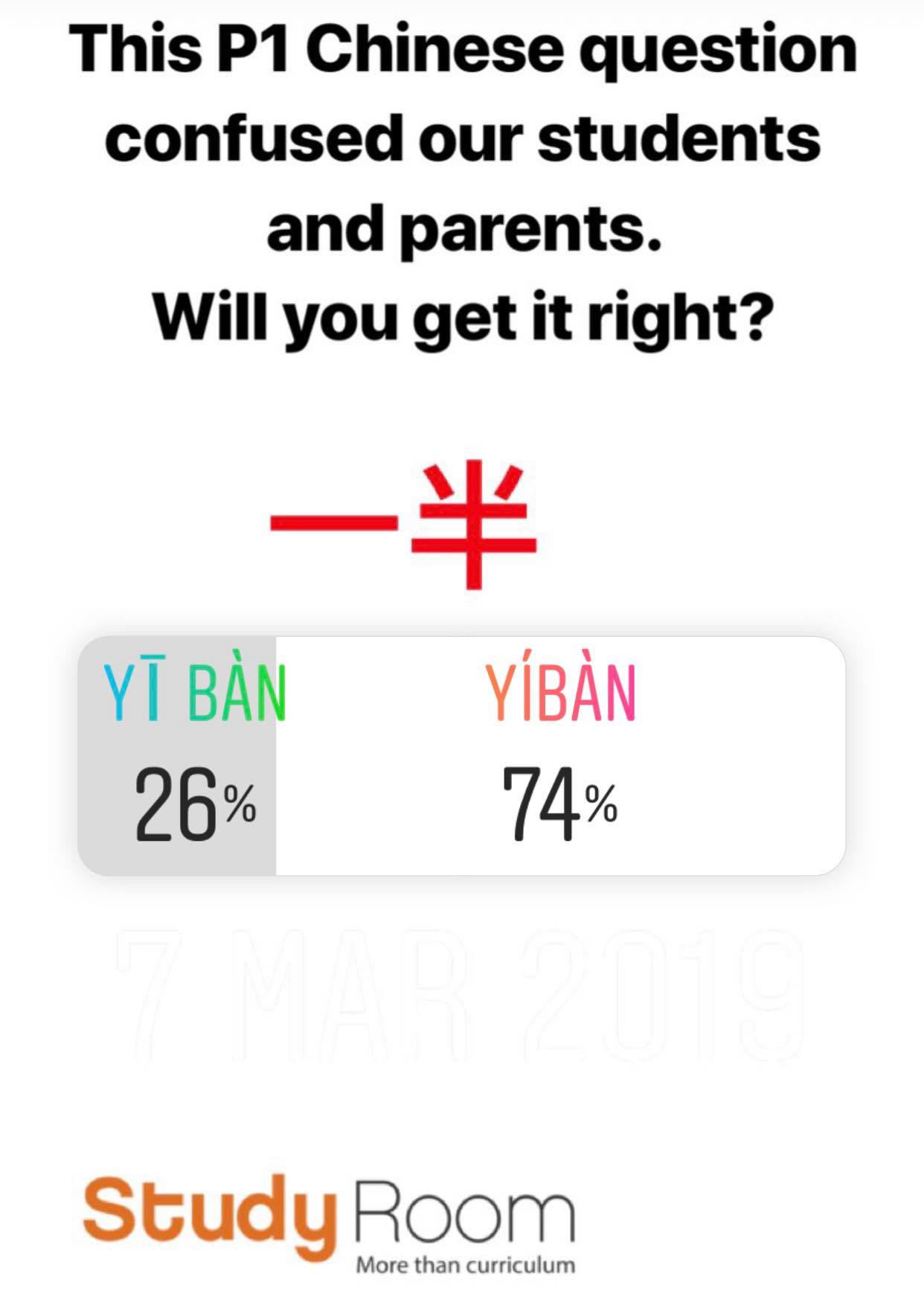 Study Room - 一半is read yí bàn The character 一 (yī),... | Facebook