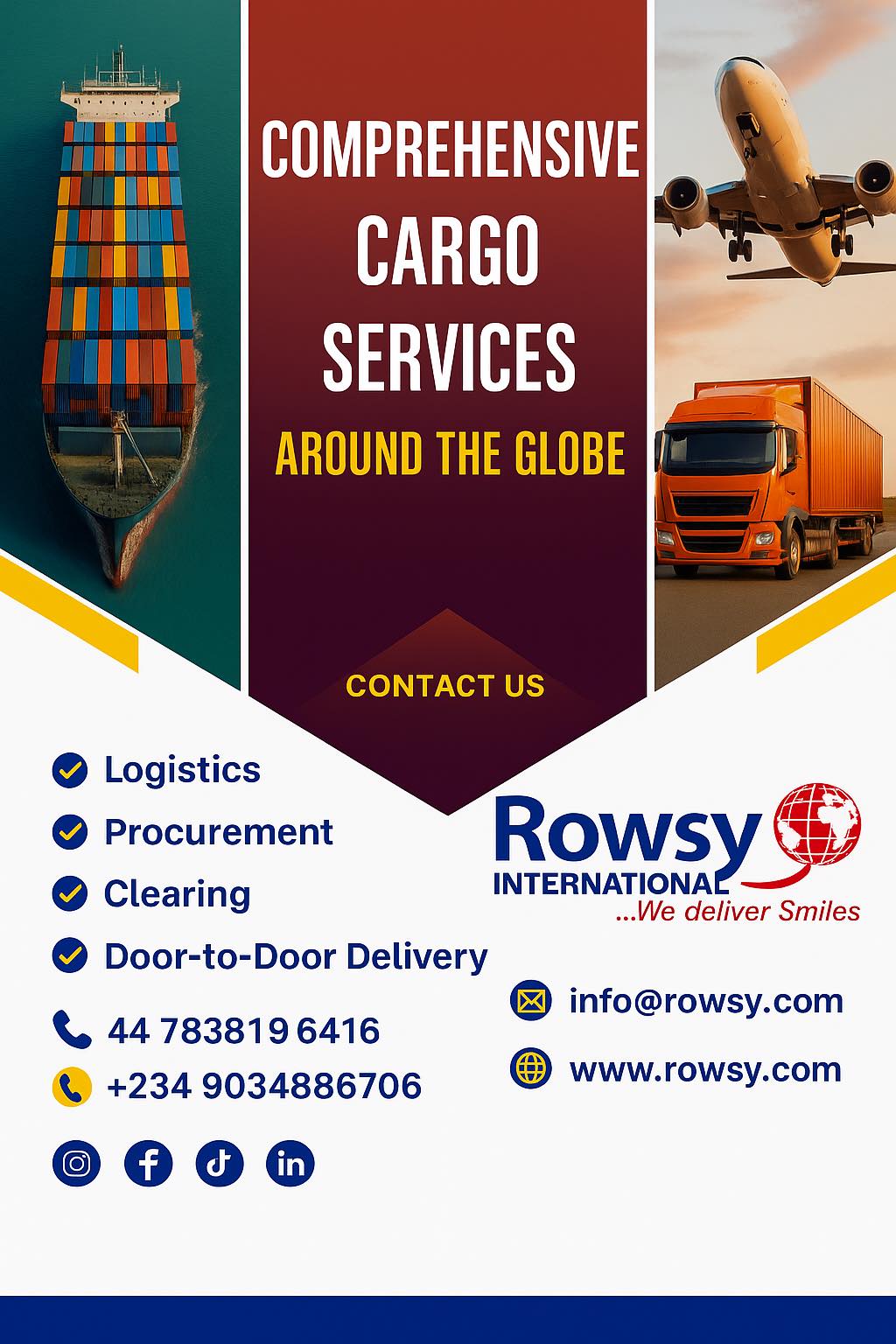 🚢 ️ Comprehensive Cargo Services... - Rowsy International Ltd | Facebook