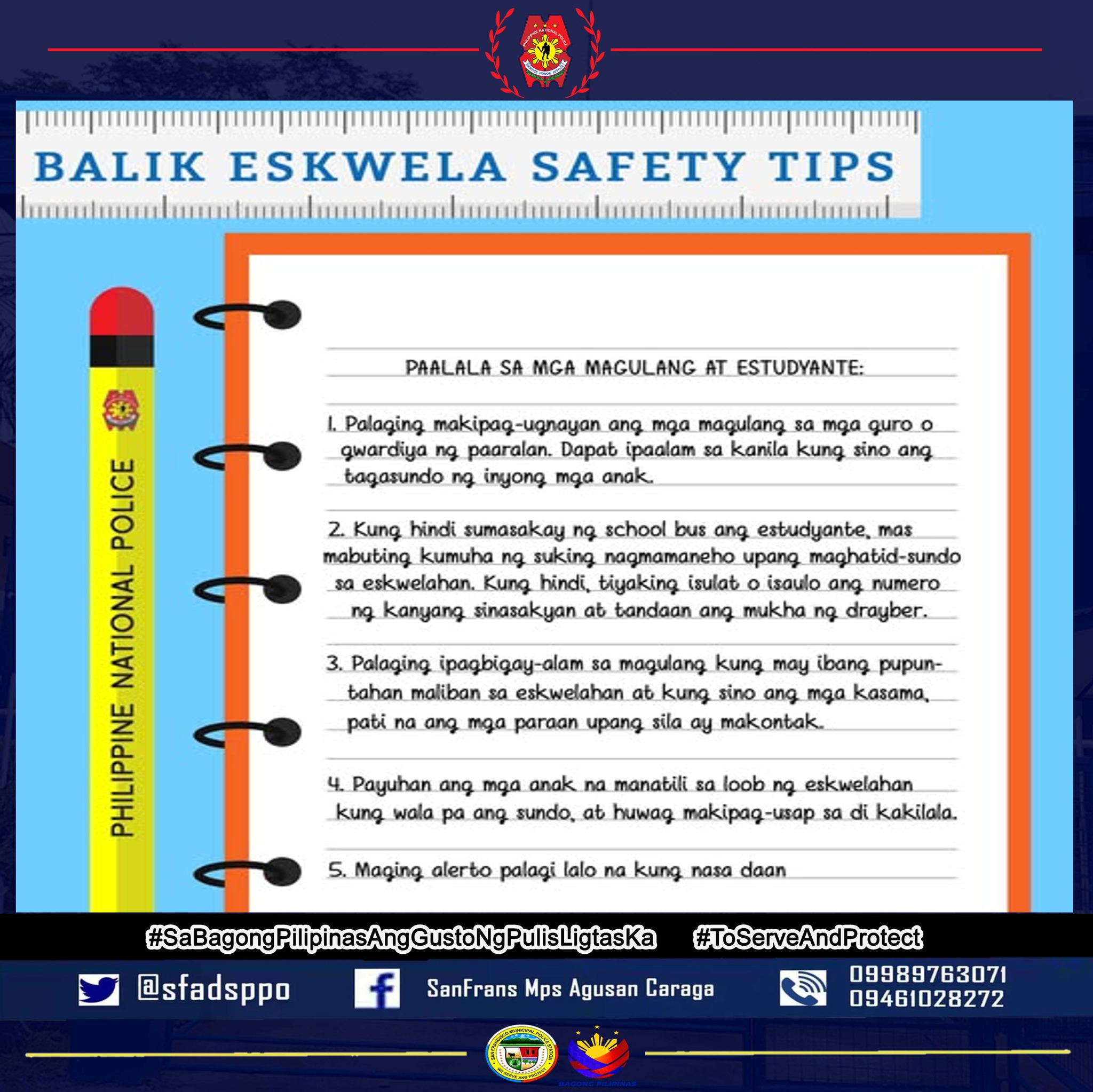 San - Narito ang ilang paalala para sa nalalapit na pagbabalik-eskwela ...