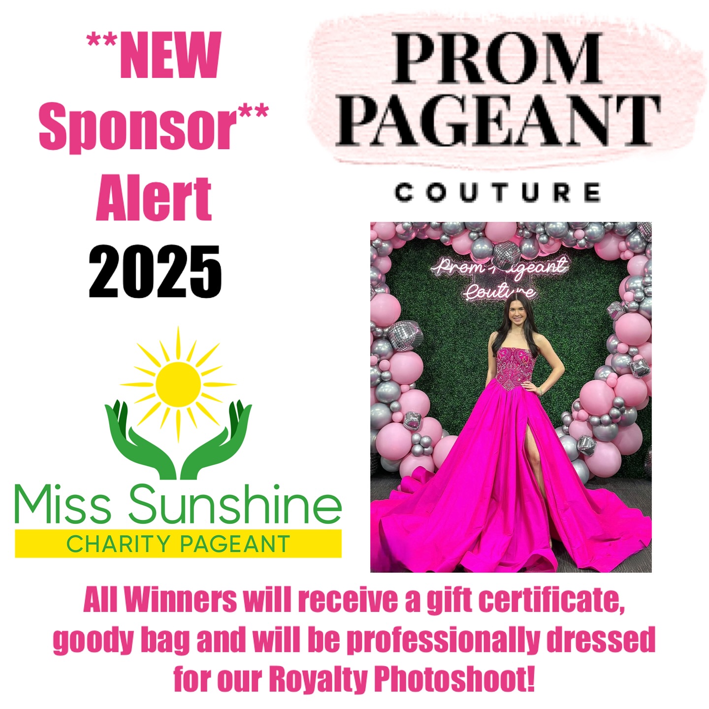 2025 NEW SPONSOR ALERT!!!... - Miss Sunshine Charity Pageant | Facebook