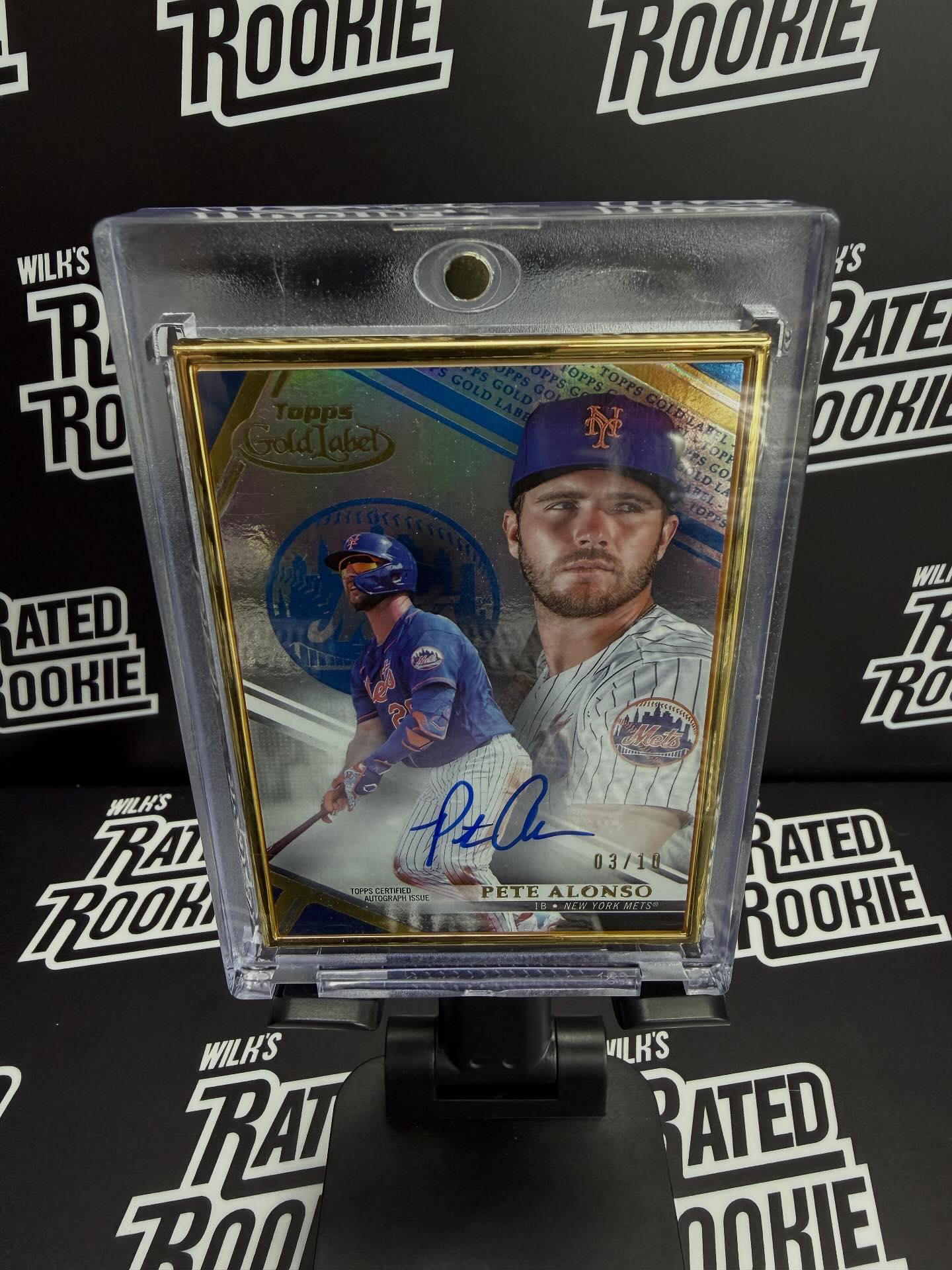 Pete Alonso On Card Autograph 03/10 Gold Label Framed 2021