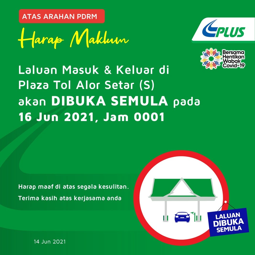 PLUS Malaysia - PEMBERITAHUAN Untuk makluman semua...
