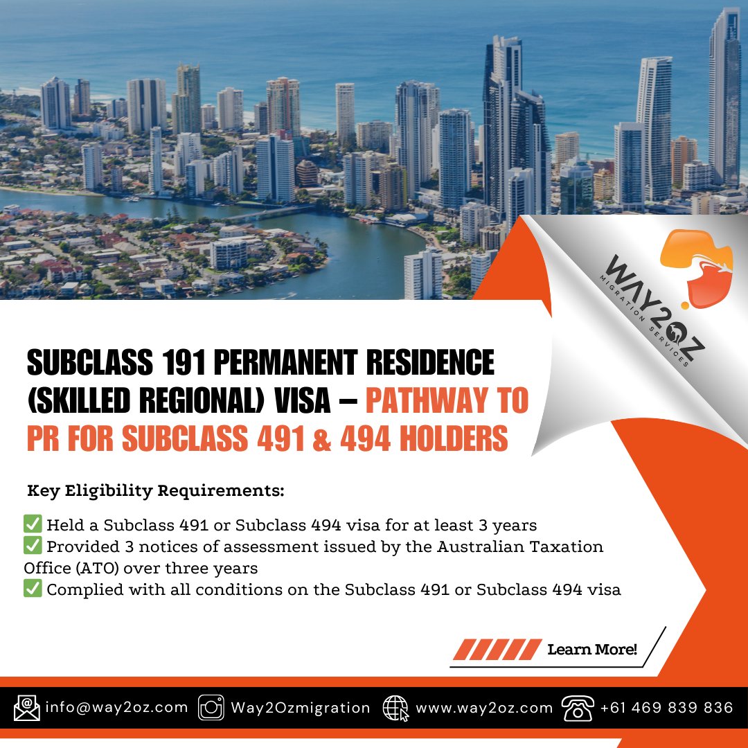 Way2Oz - 📢 Subclass 191 Permanent Residence (Skilled Regional) Visa ...