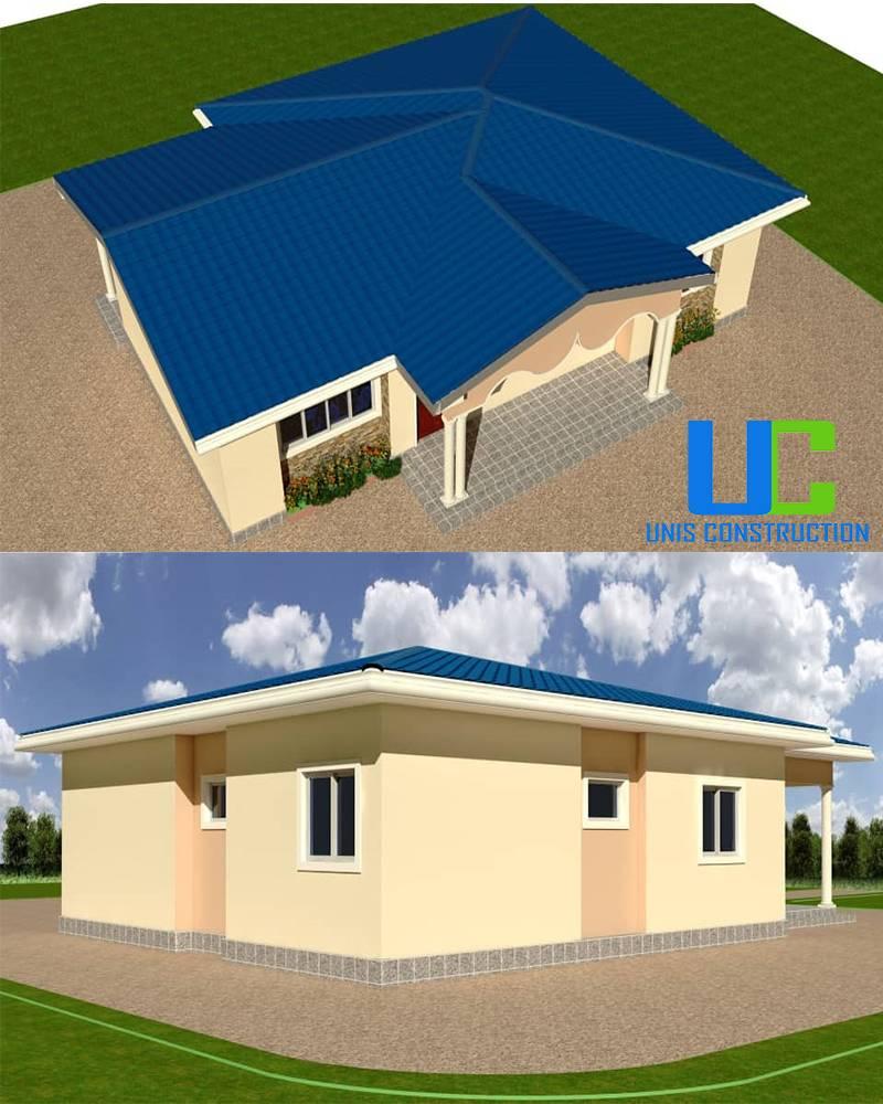 Plan De Maison 3 Chambres Salon Cuisine 2 Douches Pdf