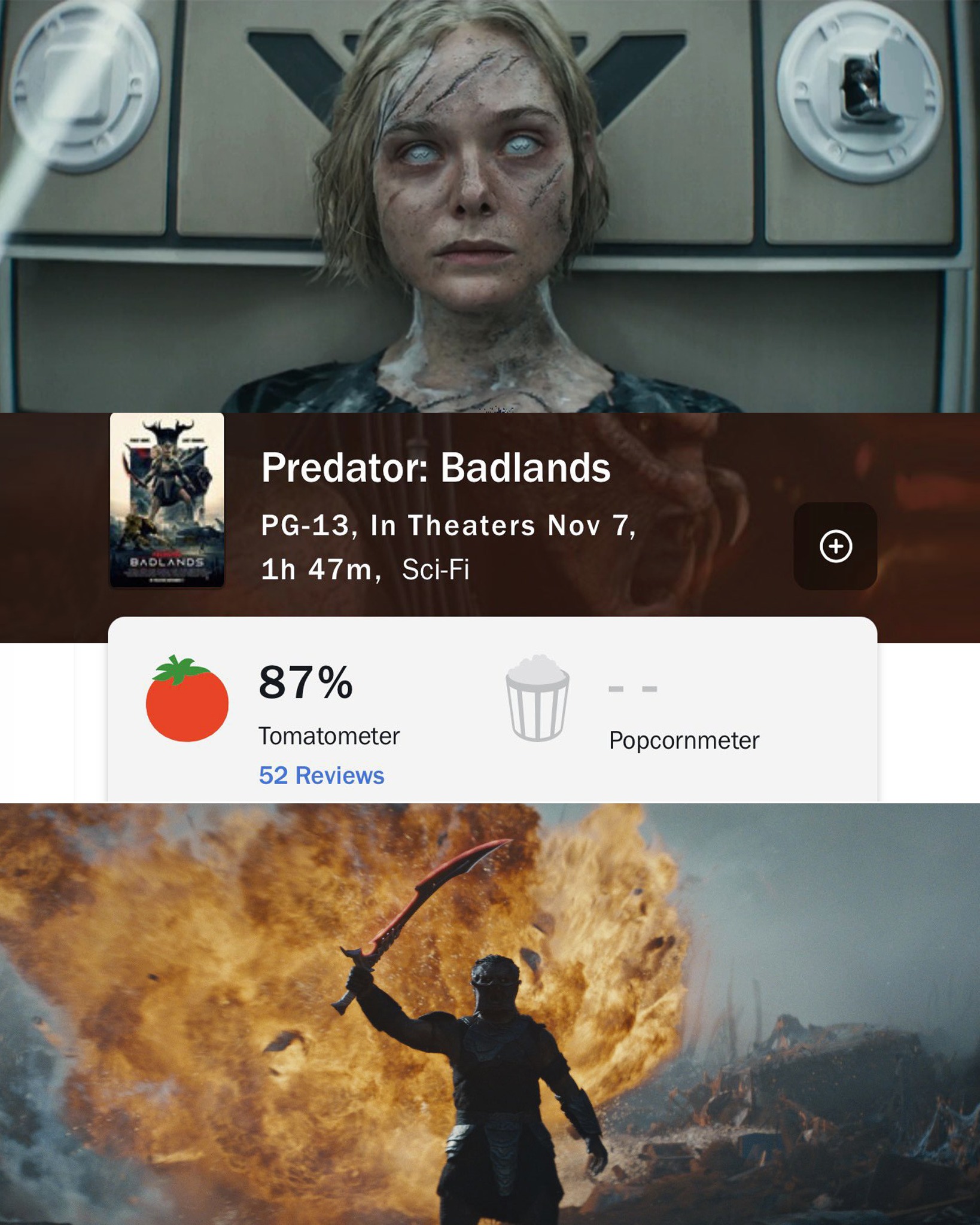 Cinema - ‘PREDATOR: BADLANDS’ debuts with 87% on Rotten Tomatoes, the ...