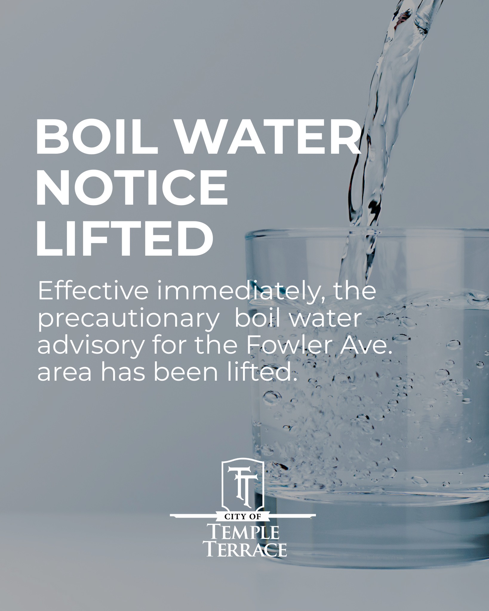 City - We’re pleased to share that the Precautionary Boil Water Notice ...