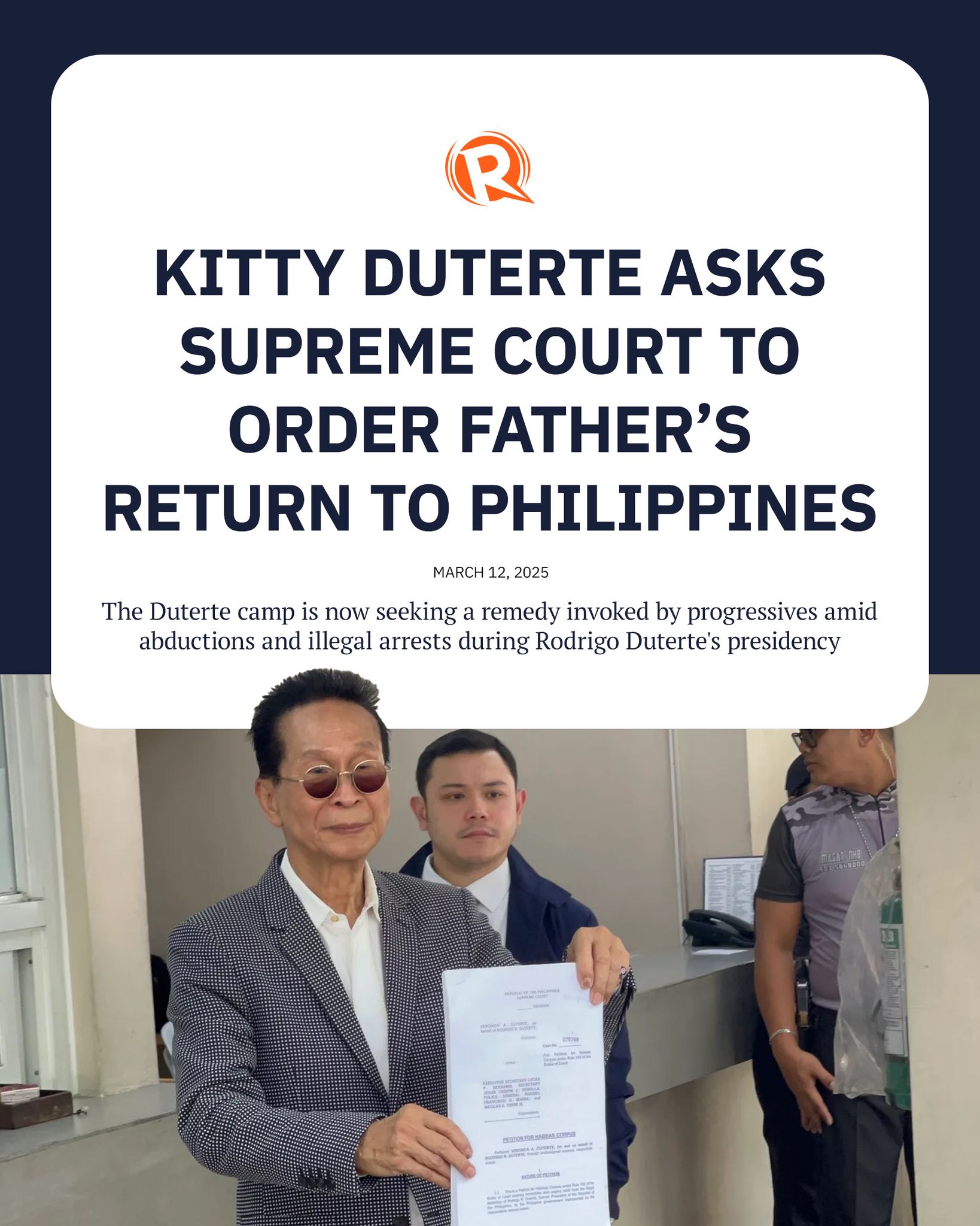 Rappler - Represented by Duterte’s former chief...