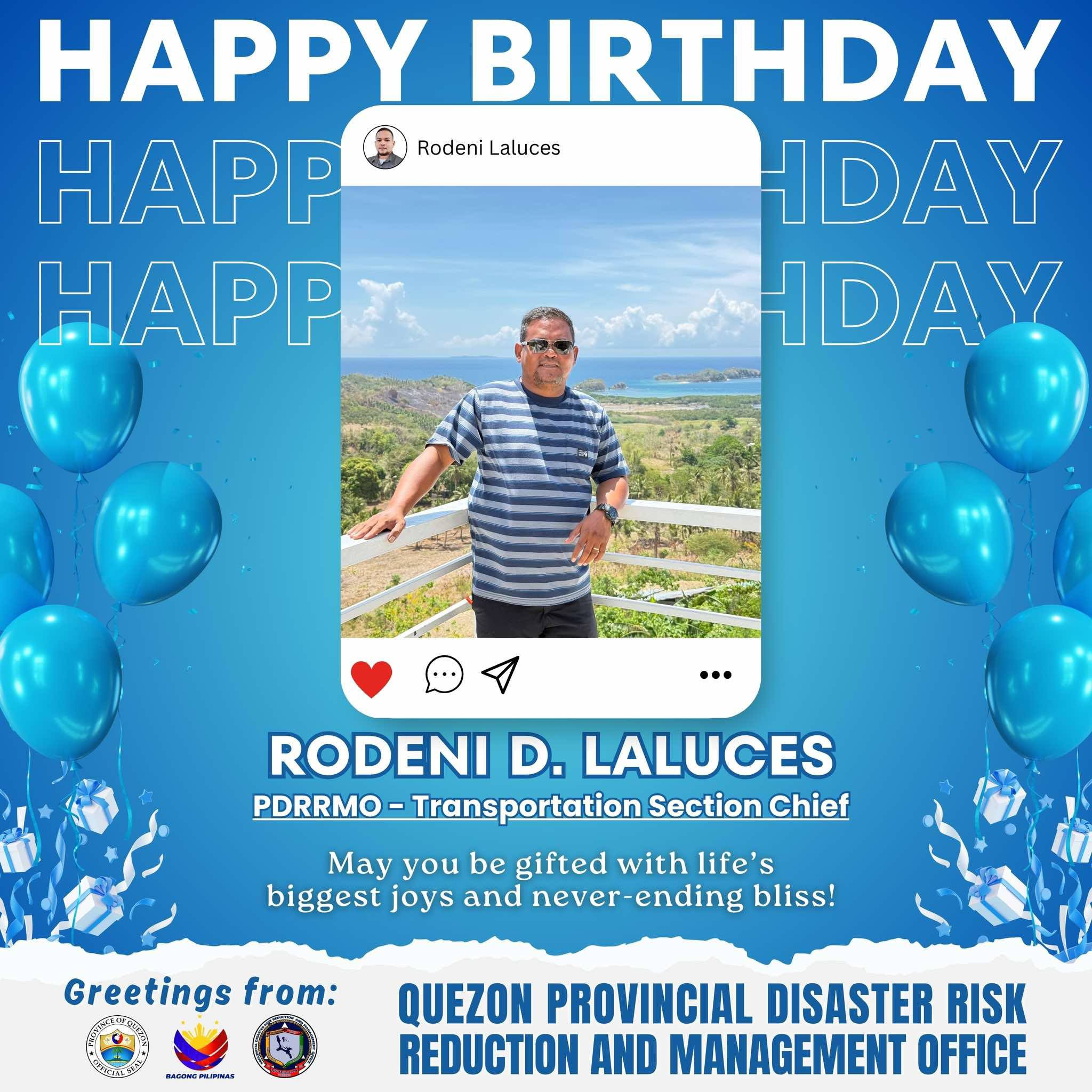 Happy Birthday Sir Rod... - Quezon Provincial Disaster Risk Reduction ...