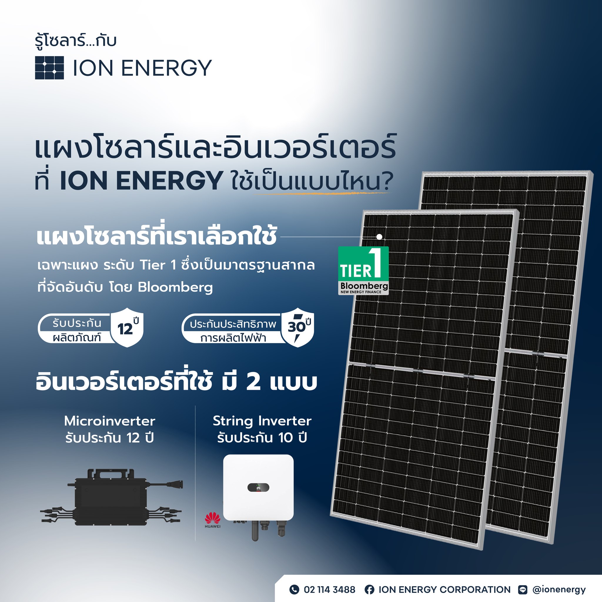 ION - รู้โซลาร์...กับ ION Energy . 🔍 แผงโซลาร์และอินเวอร์เตอร์ที่ใช้ ...