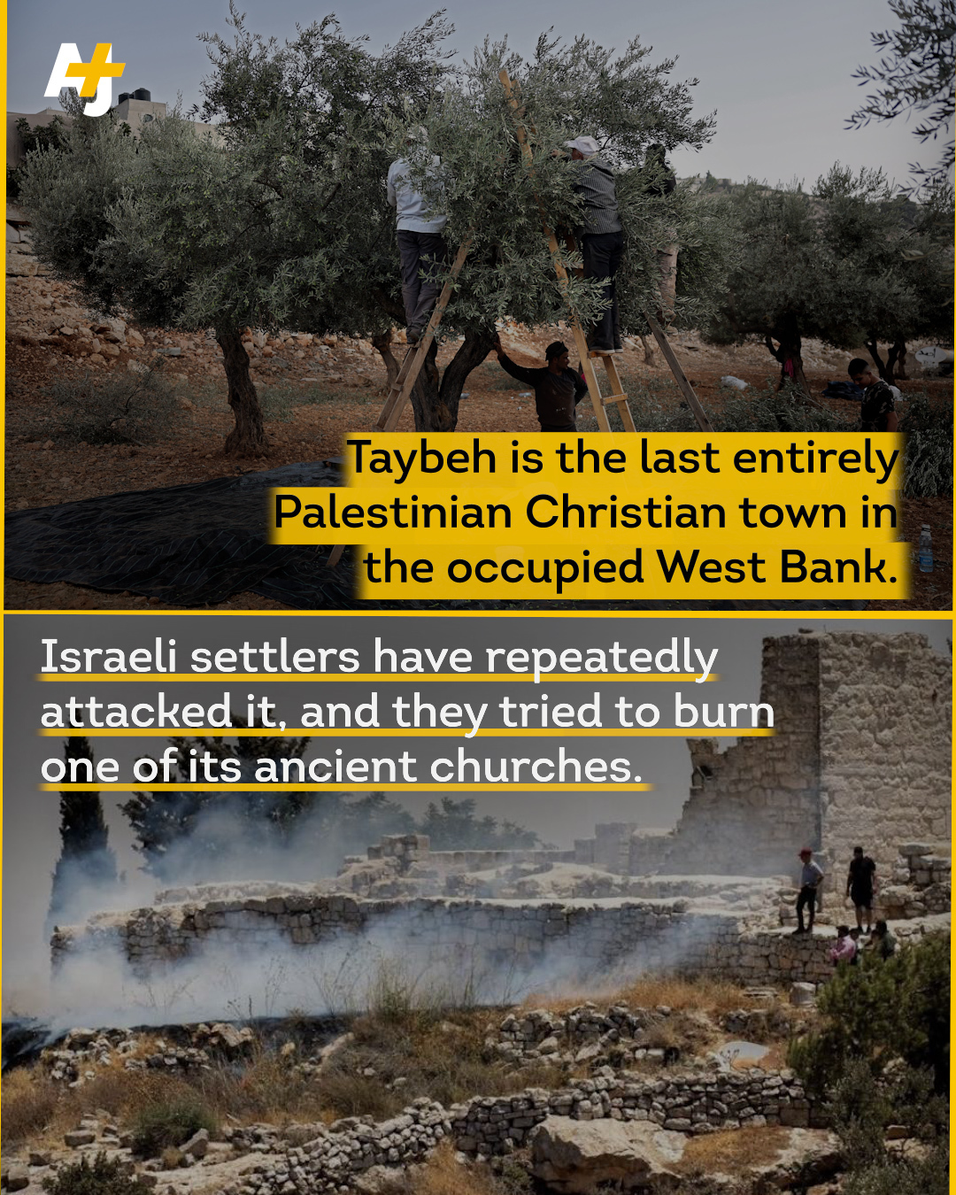 AJ+ - Israeli settlers have increasingly attacked Taybeh –... | Facebook