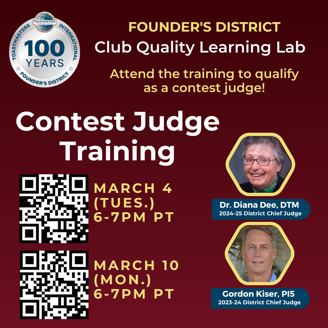 Founder's - Reminder - Learn how to be an outstanding contest judge ...