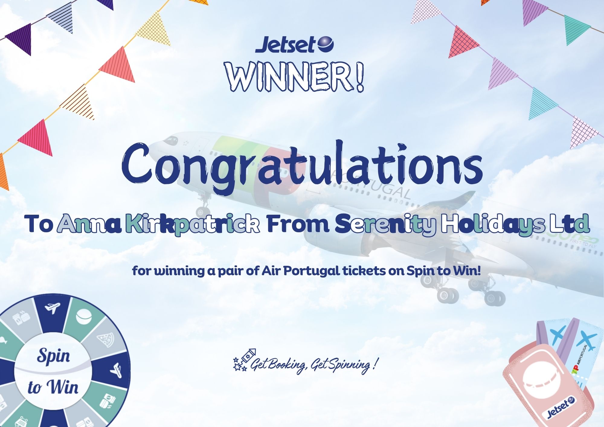 Jetset - 🥳 Spin To Win 🥳 Congratulations to Anna... | Facebook