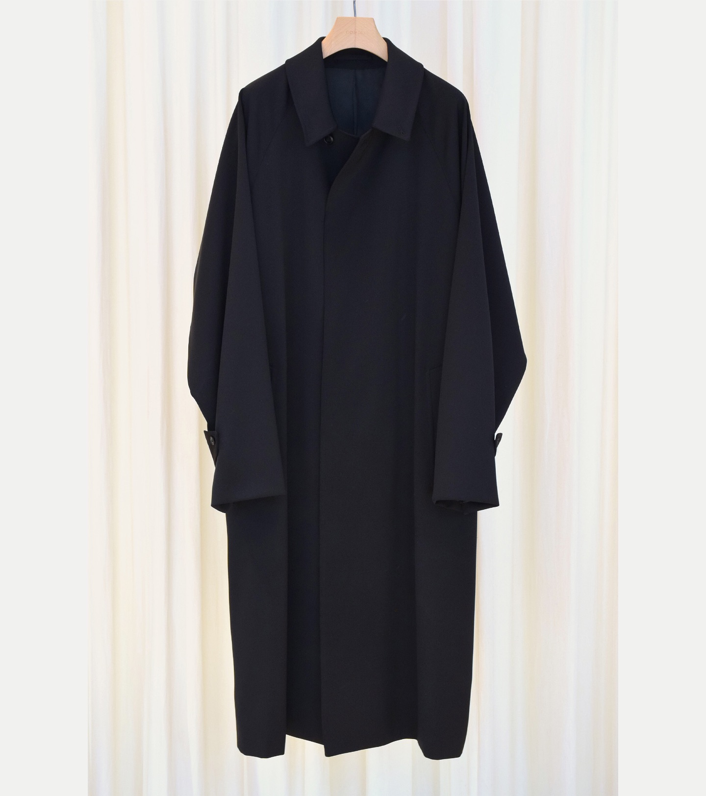 COMOLI A03-04015 ウールギャバ バルカラーコート color:BLACK size:1