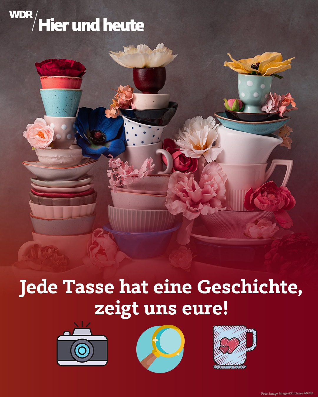 Unsere Hier und heute Tasse kennt und liebt ihr alle, aber auch viele andere Tassen haben eine Geschichte. Welche erzählt deine? ☕📖 Schick uns ein Bild deiner Lieblingstasse und erzähle uns, warum