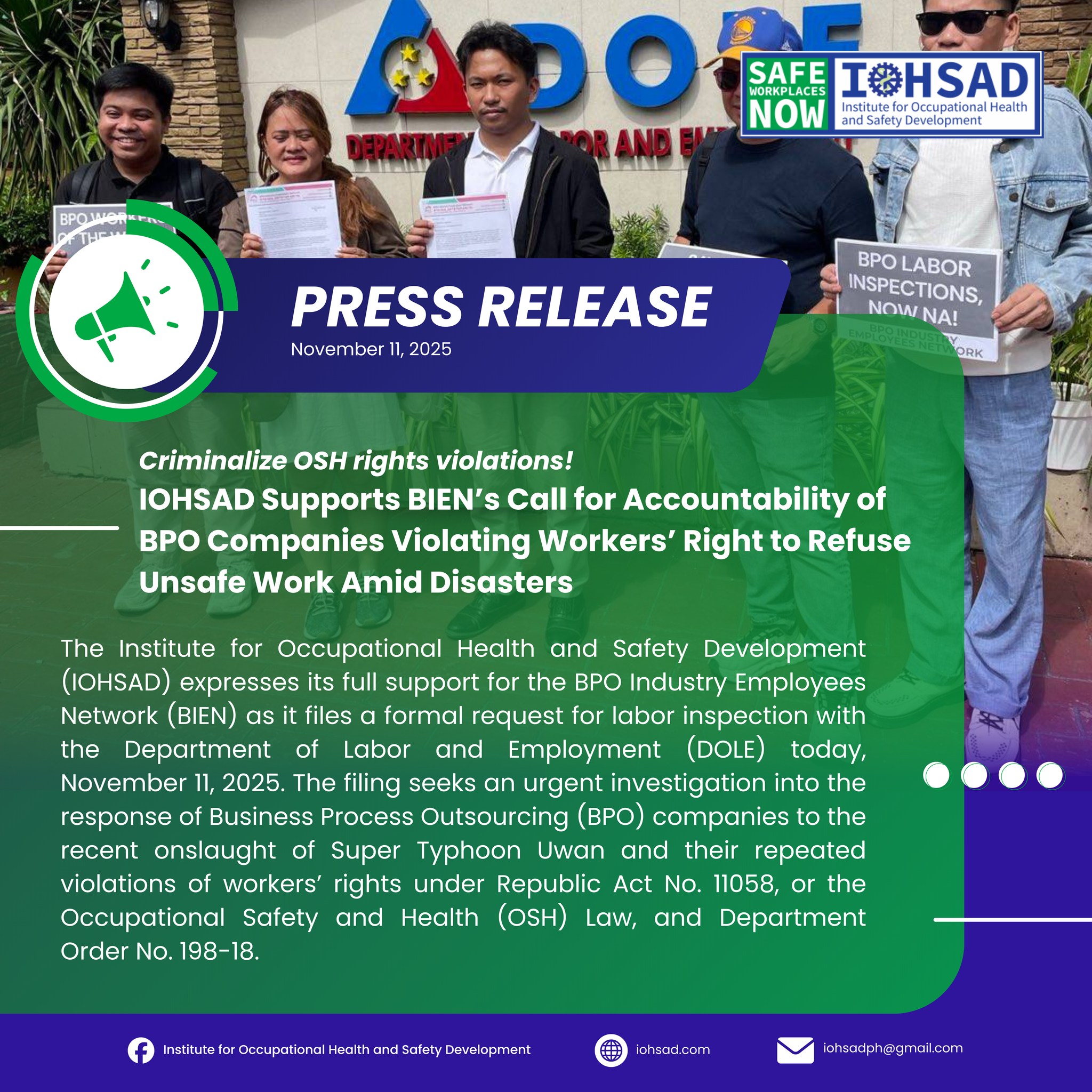 Institute - MEDIA RELEASE November 11, 2025 𝘾𝙧𝙞𝙢𝙞𝙣𝙖𝙡𝙞𝙯𝙚 𝙊𝙎𝙃 𝙧𝙞𝙜𝙝𝙩𝙨 ...