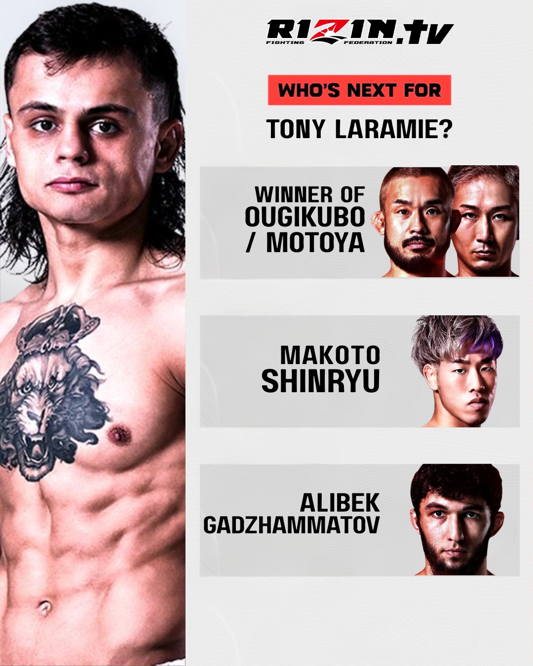 🚨 FAN MATCHMAKING Who should... - RIZIN Fighting Federation | Facebook