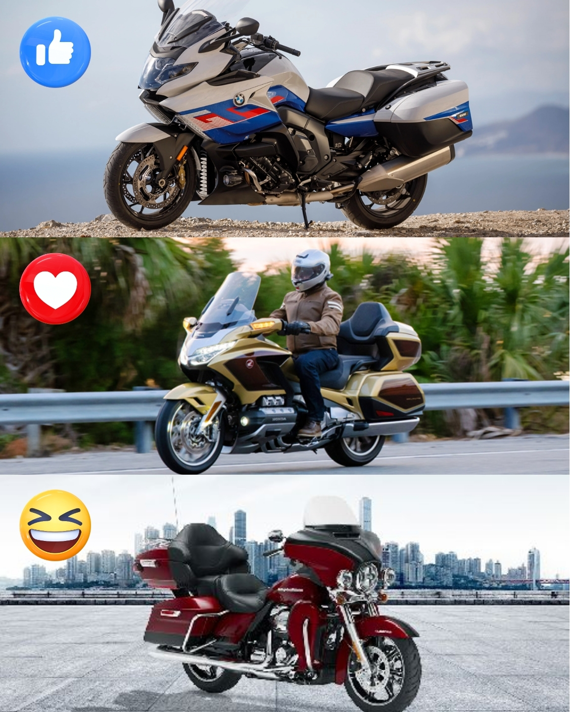 Honda Gold Wing Tour DCT vs BMW K1600 Grand America vs Yamaha