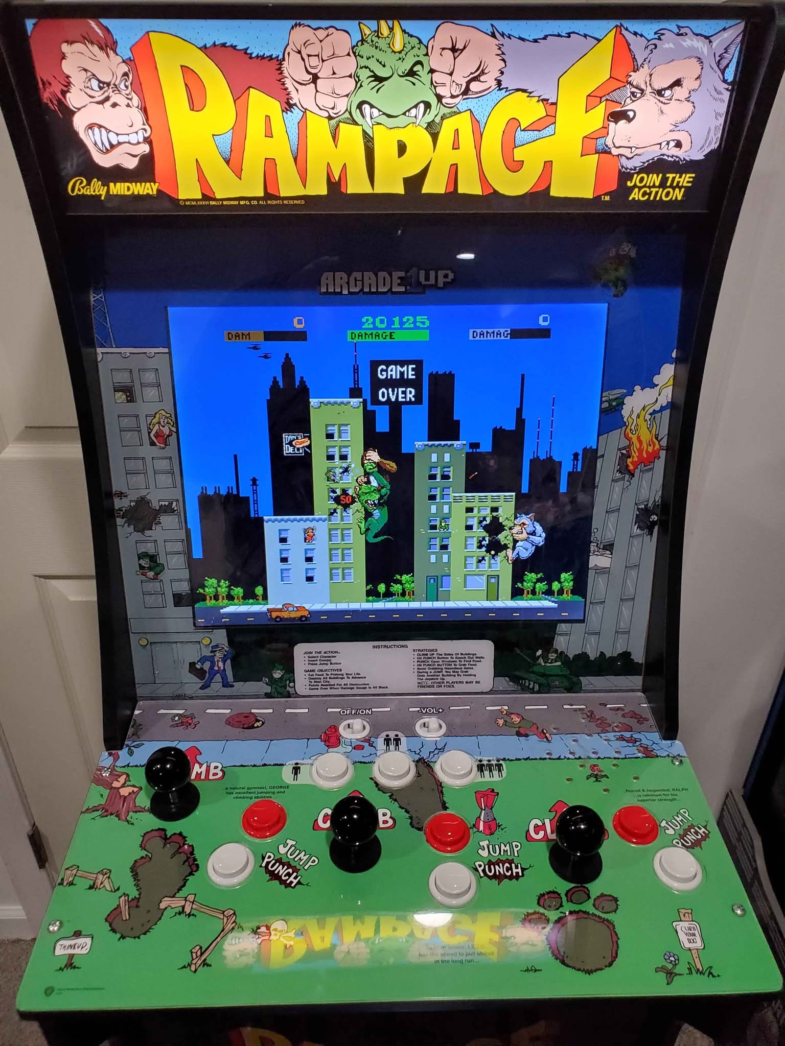 Arcade1up Rampage 3-player Midway Classic Arcade RARE w/ BONUSES