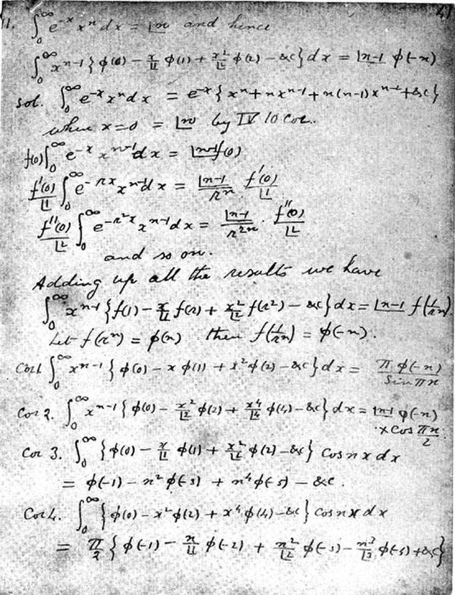 Srinivasa Ramanujan's mathematical notebooks