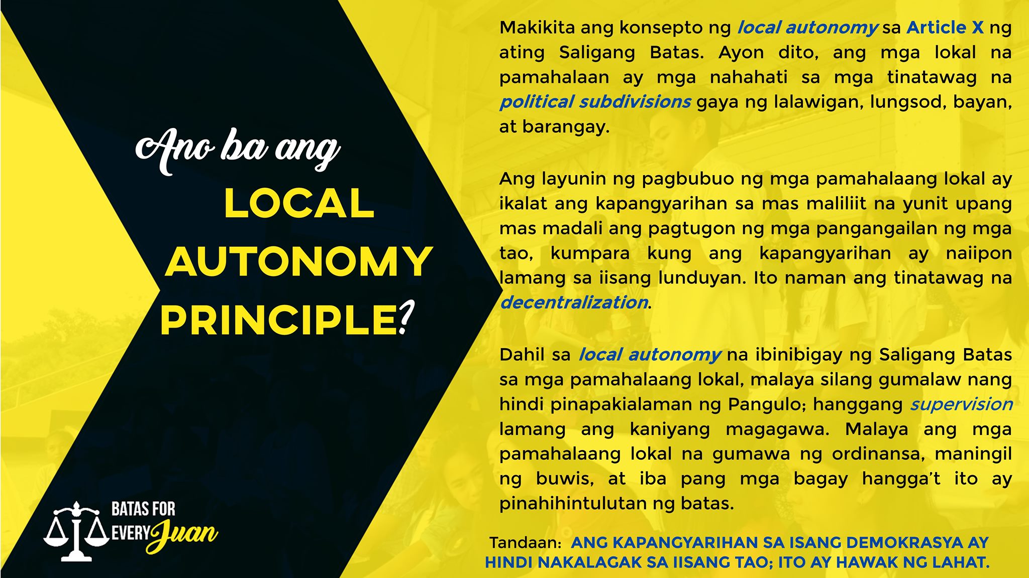 ANO BA ANG LOCAL AUTONOMY... - Batas for Every Juan
