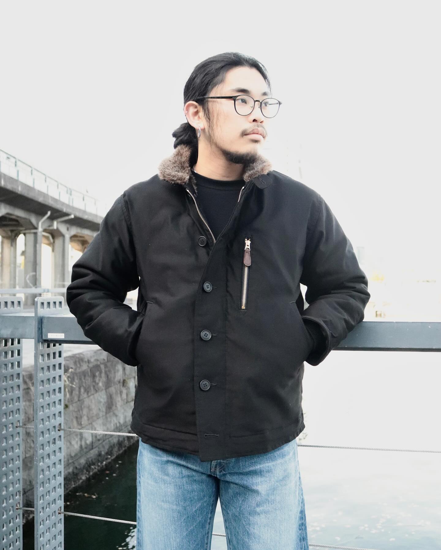 STYLING SAMPLE》 ⚫︎ライトジャーマンクロス デッキジャケット BLACK 
