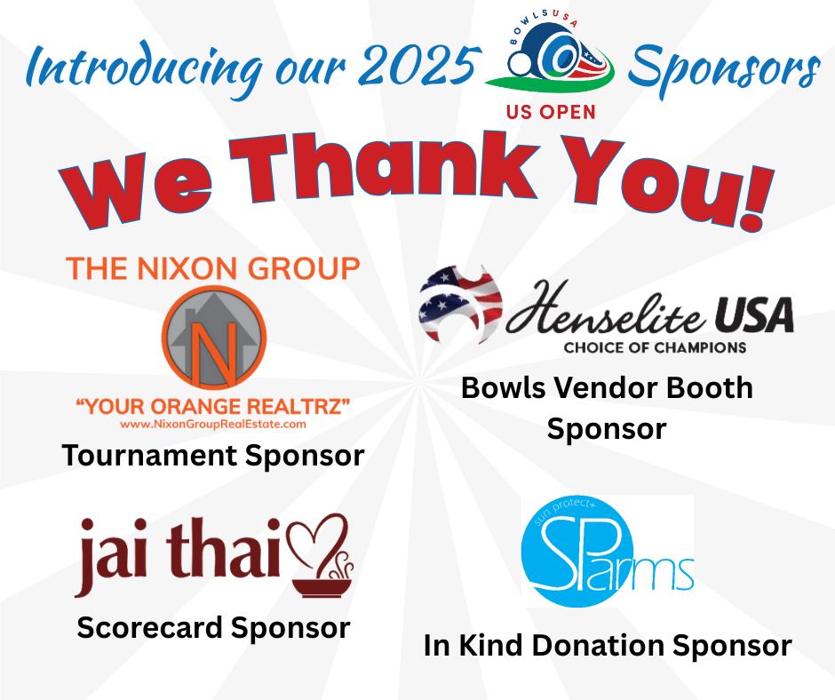 Bowls USA - Introducing our sponsors for the 2025 US Open... | Facebook