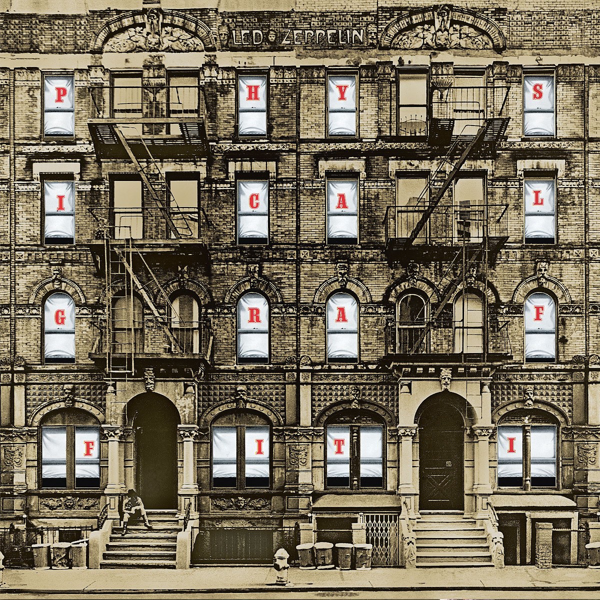 Led Zeppelin's Physical Graffiti album artwork in East Village
