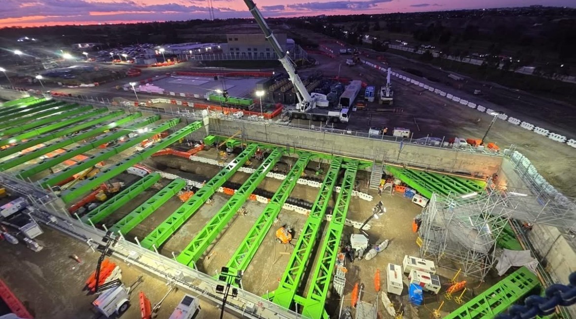 Suburban - Steel struts at sunset 🌆 🏗️ Crews are working hard to ...