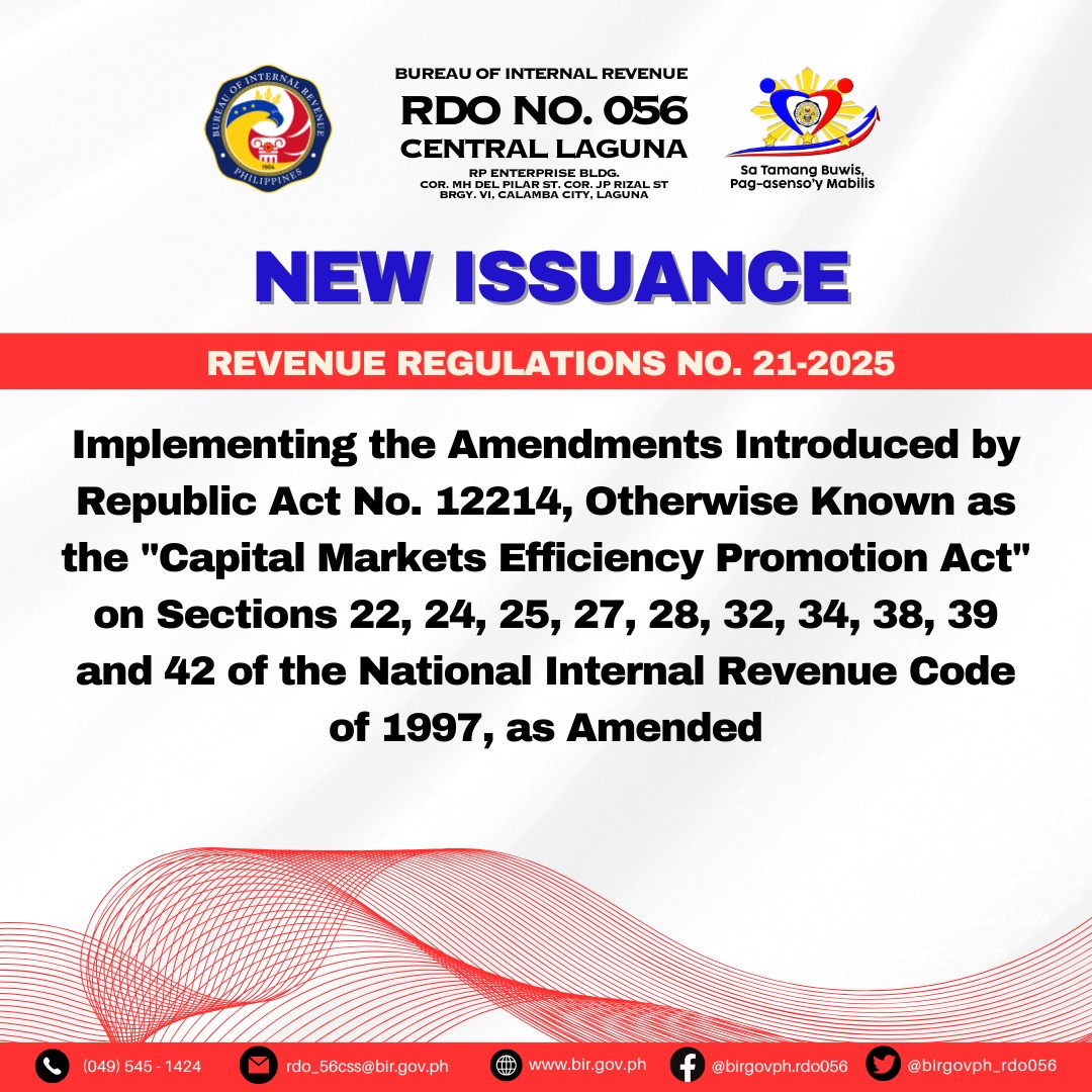 BIR - Revenue Regulations No. 21-2025 Implementing the Amendments ...