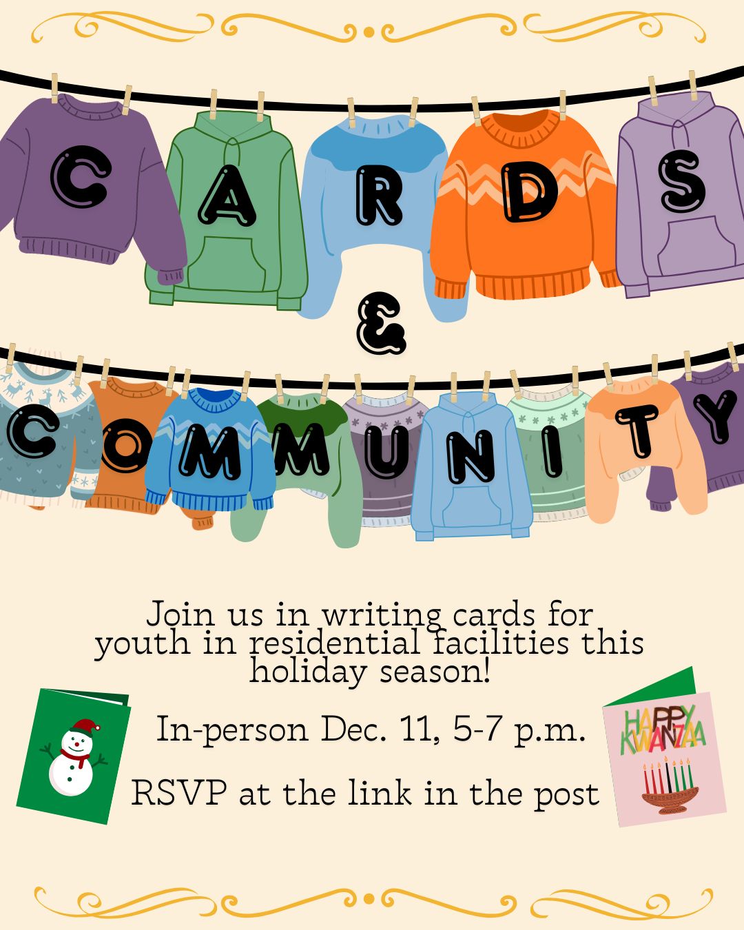 Our annual card-writing event is back. Join us as we come together