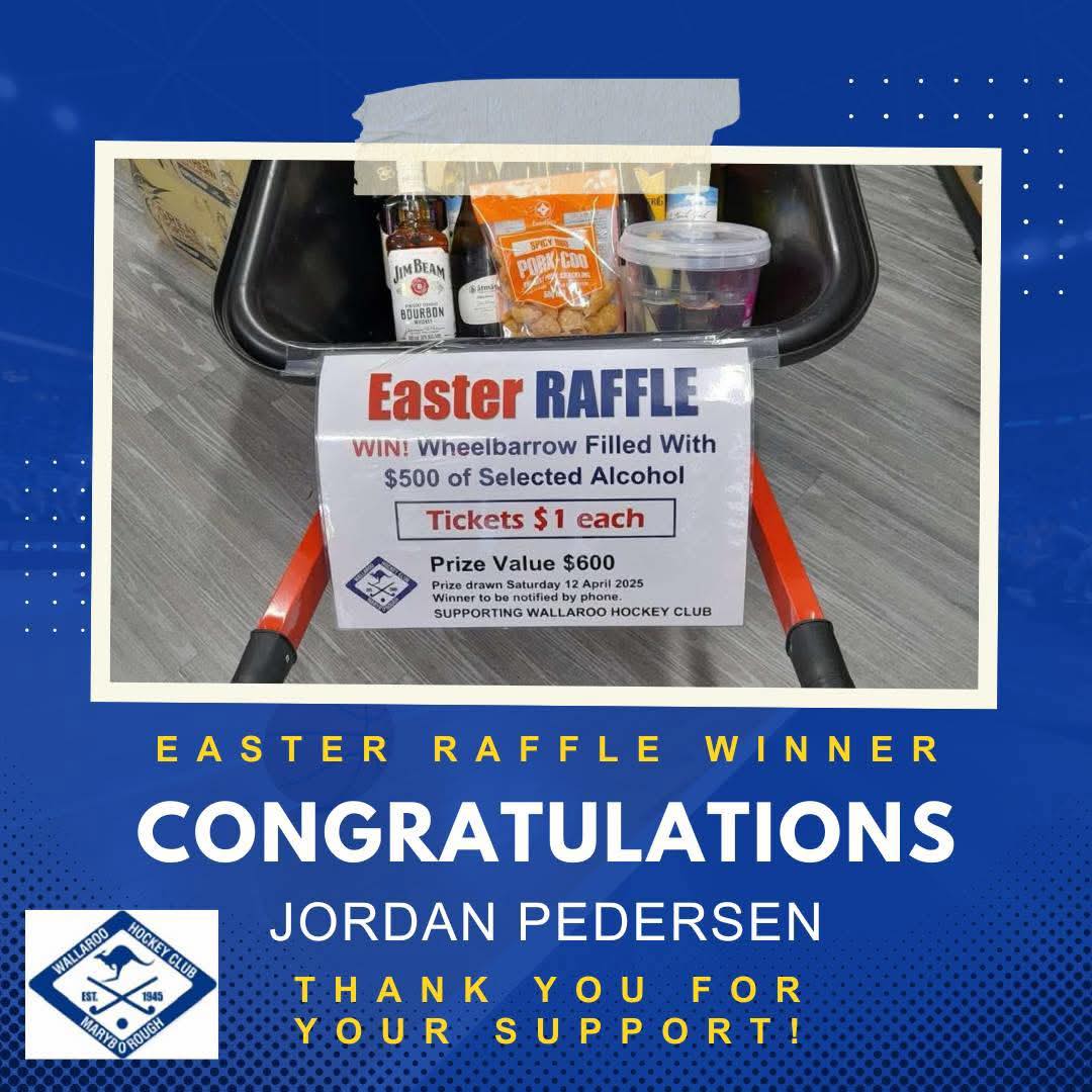 Wallaroo Hockey Club - WINNER Congratulations to Jordan who was drawn ...