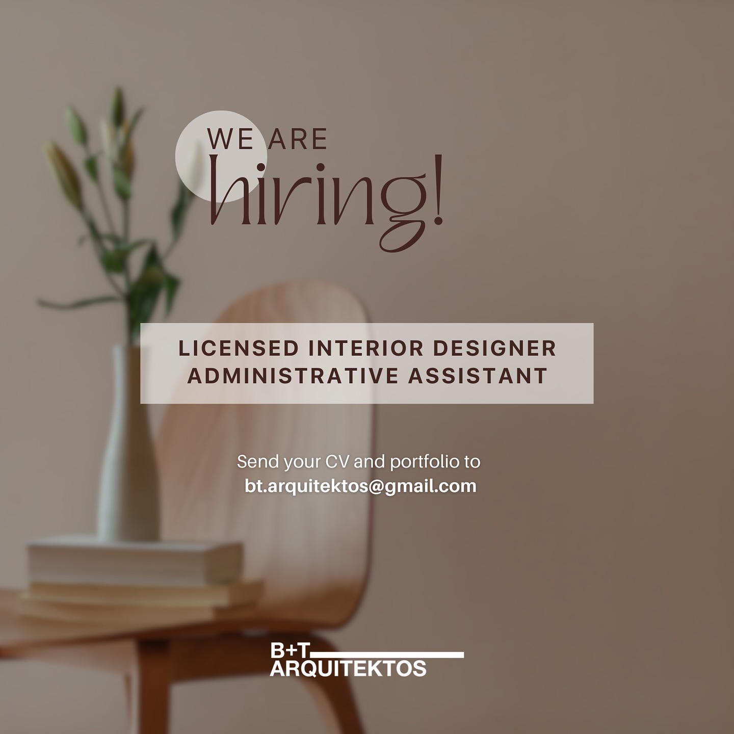 B+T - We’re growing our team! B+T ARQUITEKTOS is looking for ...
