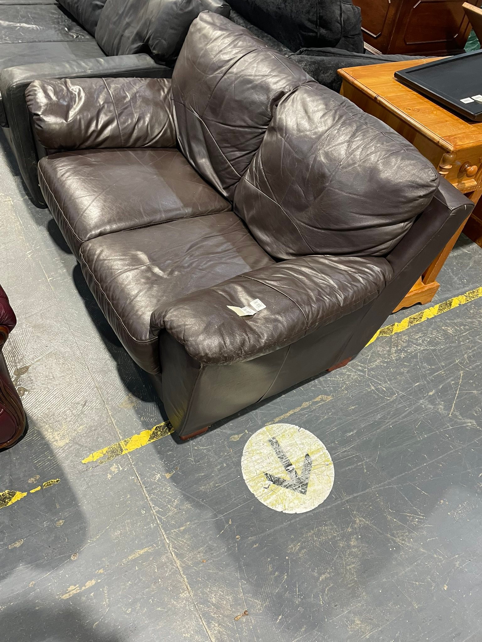 Habitat - ***SOLD*** Brown 2 seater leather sofa for £60 | Facebook