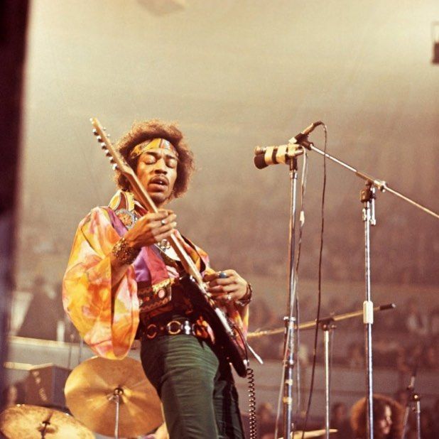 Jimi Hendrix, performing live at the Royal Albert Hall, London, 1969