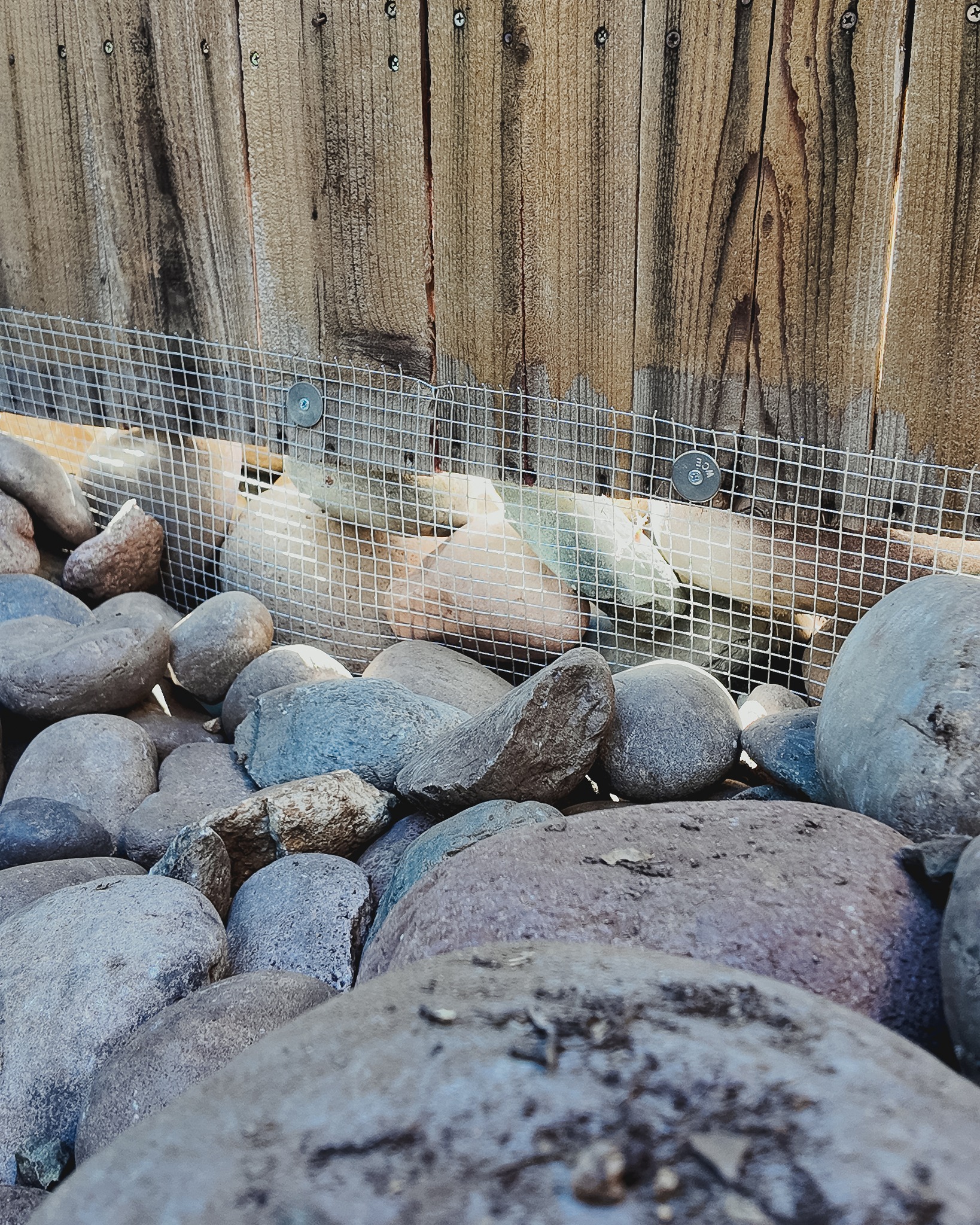 We recently completed a swell using river rock for rip-rap to 