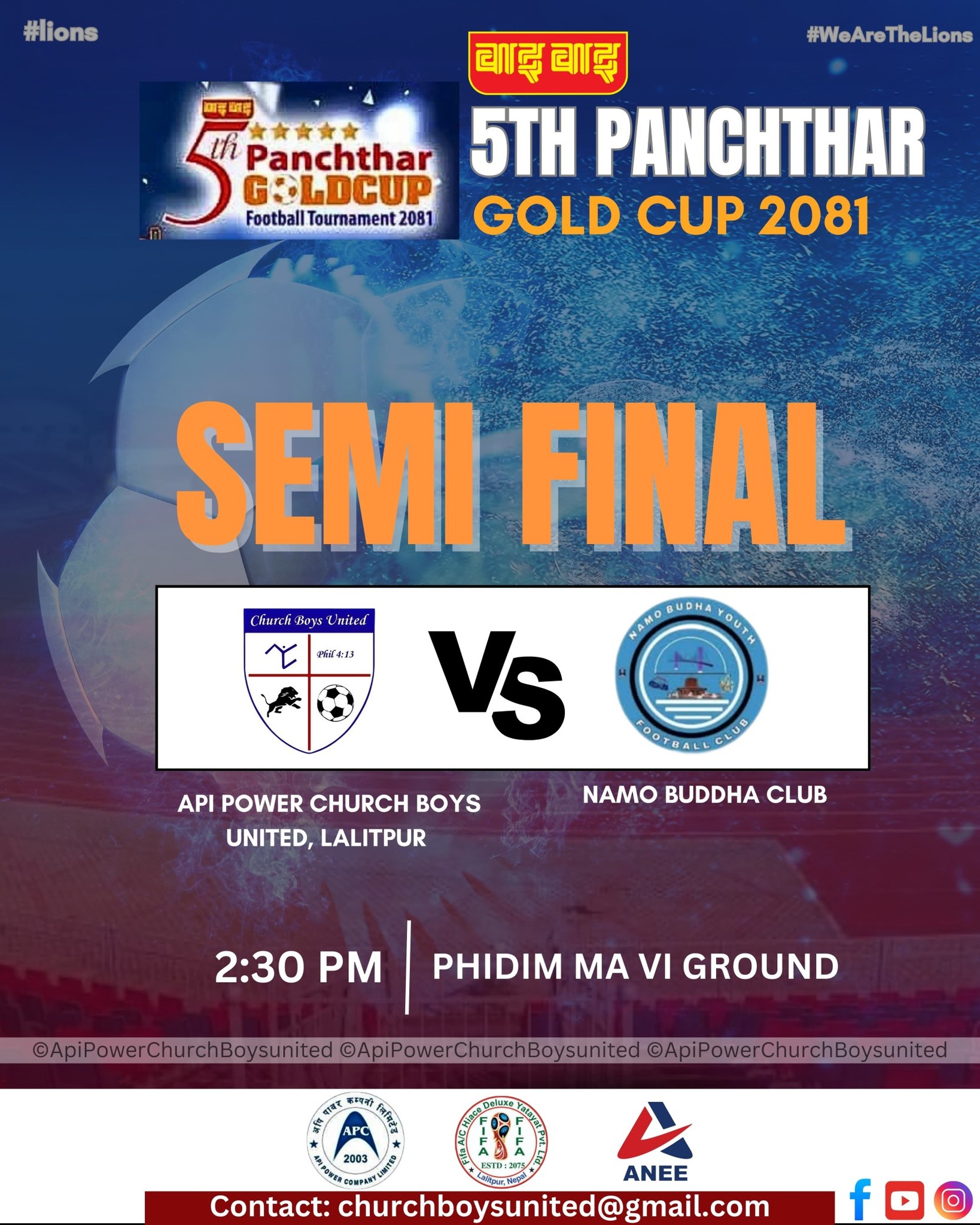 Church - Semi Final Match today in Phidhim. 🏆5th Panchther Gold Cup ...