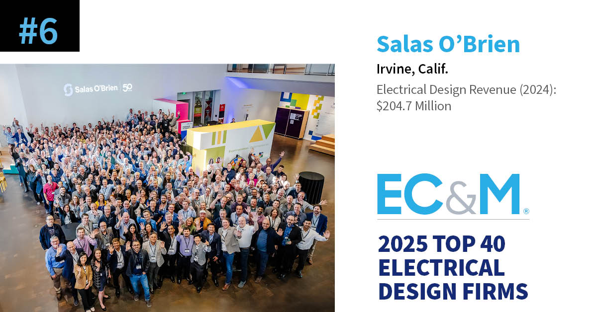 Electrical - Salas O'Brien is #6 on EC&M's Top 40 Electrical Design ...