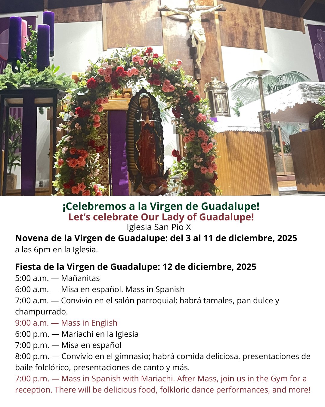 St. - 🌹 Feast of Our Lady of Guadalupe! 🌹 Friday, December 12 The Feast ...