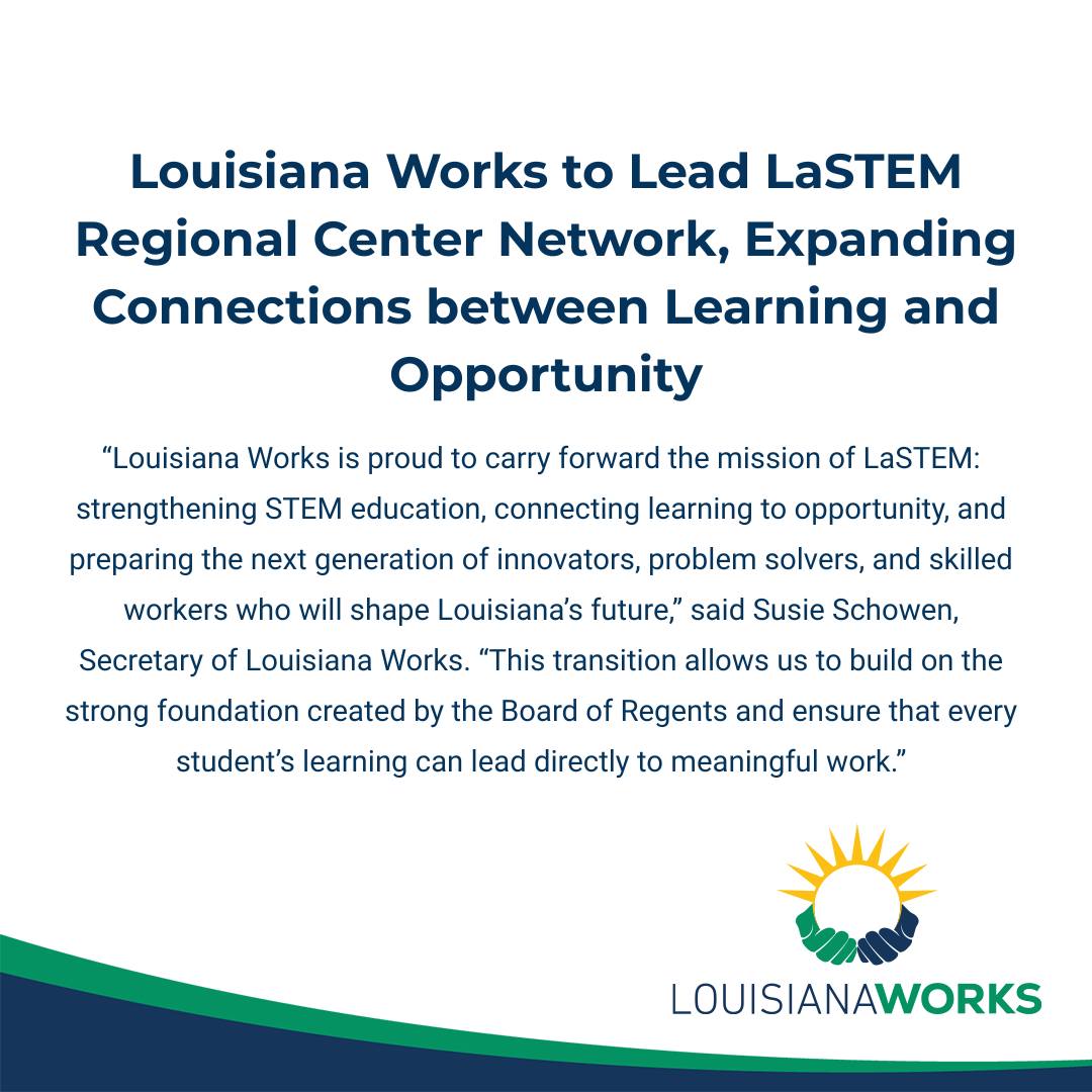 Louisiana Works - 🌟A stronger future starts with stronger... | Facebook