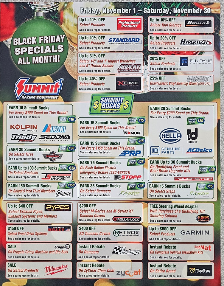 It's Black Friday all month long... - Summit Racing Equipment | Facebook