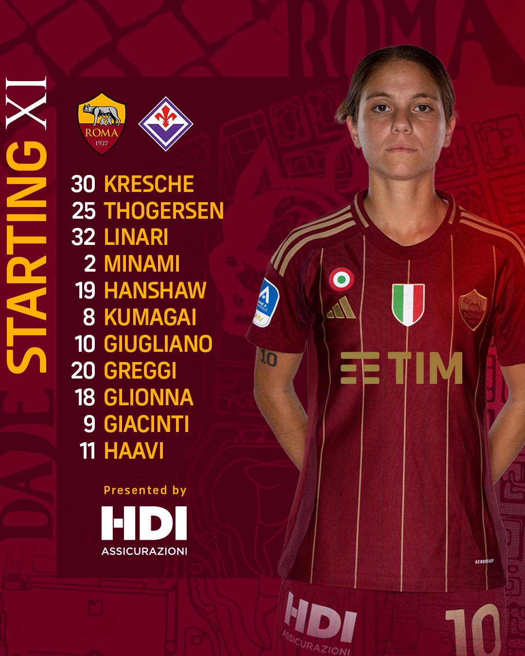 AS Roma - 📋 | Our Starting XI for #RomaFiorentina 🏆 🟨...