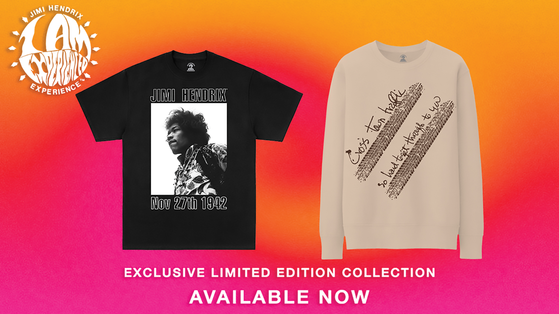Official Jimi Hendrix T-Shirt - Are You Experienced? Purple Tee